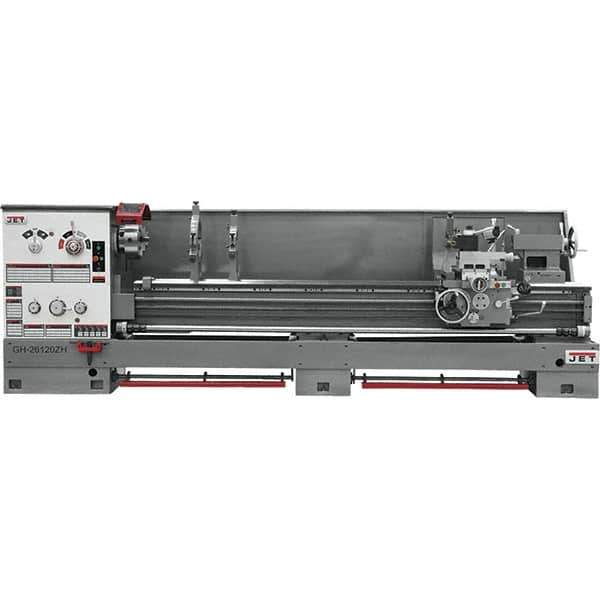 Jet - 26" Swing, 120" Between Centers, 230/460 Volt, Triple Phase Engine Lathe - 6MT Taper, 10 hp, 40 to 1,800 RPM, 4-1/8" Bore Diam - All Tool & Supply