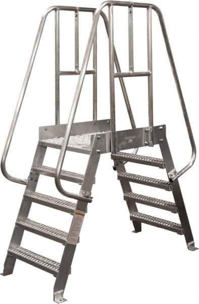 Cotterman - 80" 6 Step Crossover Bridge - Spacesaver, 500 Lb Capacity, 32" Base Width x 32" Base Depth, Grip Strut - All Tool & Supply