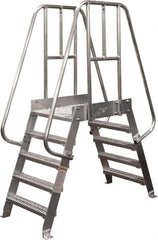 Cotterman - 60" 4 Step Crossover Bridge - Spacesaver, 500 Lb Capacity, 32" Base Width x 32" Base Depth, Grip Strut - All Tool & Supply