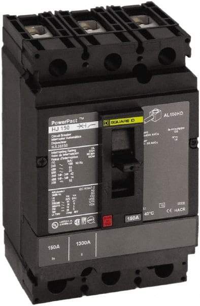 Square D - 35 Amp, 250 VDC, 600 VAC, 3 Pole, Panel Mount Molded Case Circuit Breaker - Thermal Magnetic Trip, Multiple Breaking Capacity Ratings, 14-3/0 AWG - All Tool & Supply