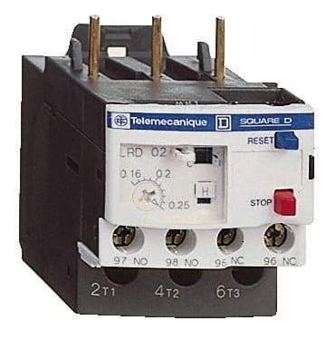 Schneider Electric - 0.1 to 0.16 Amp, 690 VAC, Thermal IEC Overload Relay - Trip Class 10A, For Use with LC1D09 and LC1D38 - All Tool & Supply