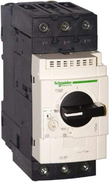 Schneider Electric - 40 Amp, 690 VAC at 50/60 Hz, 3 Pole, Bolt On, Clip Motor Circuit Breaker - Thermal Magnetic Trip, Multiple Breaking Capacity Ratings, 136mm Deep x 132mm High x 55mm Wide - All Tool & Supply