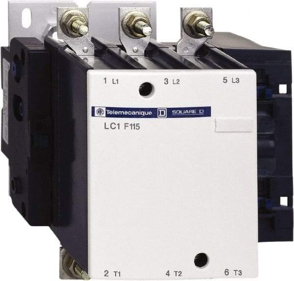 Schneider Electric - 3 Pole, 115 Amp at 440 VAC and 200 Amp at 440 VAC, Nonreversible IEC Contactor - Bureau Veritas, CCC, CSA, DNV, EN/IEC 60947-1, EN/IEC 60947-4-1, GL, JEM 1038, LROS, RINA, RMRoS, RoHS Compliant, UL Listed - All Tool & Supply