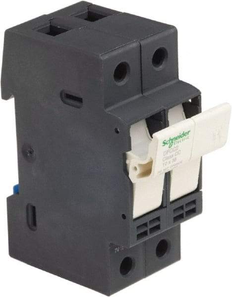 Schneider Electric - 2 Pole, 600 Volt, 30 Amp, DIN Rail Mount Fuse Holder - Compatible with CC Class, 35mm Wide Fuse - All Tool & Supply