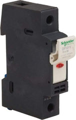 Schneider Electric - 1 Pole, 600 Volt, 32 Amp, DIN Rail Mount Fuse Holder - Compatible with 38mm Long x 17mm Wide and 10mm Diameter Fuse - All Tool & Supply