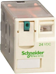 Schneider Electric - 1,500 VA Power Rating, Electromechanical Plug-in General Purpose Relay - 3 Amp at 250 VAC & 28 VDC, 6 at 250/277 VAC & 28 VDC, 8 Amp at 30 VDC, 4CO, 24 VDC - All Tool & Supply