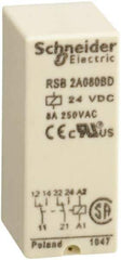 Schneider Electric - 2,000 VA Power Rating, Electromechanical Plug-in General Purpose Relay - 8 Amp at 250 VAC & 28 VDC, 2CO, 24 VDC - All Tool & Supply