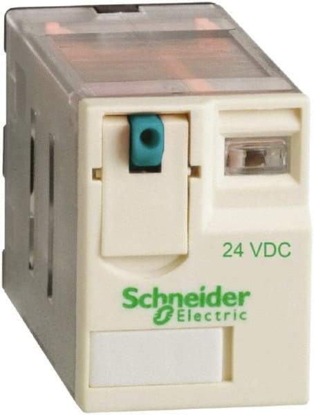 Schneider Electric - 3,750 VA Power Rating, Electromechanical Plug-in General Purpose Relay - 15 Amp at 250 VAC & 28 VDC, 2CO, 24 VDC - All Tool & Supply