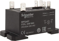 Schneider Electric - 7,500 VA Power Rating, Electromechanical Plug-in General Purpose Relay - 20 Amp at 28 VDC, 25 at 28 VDC, 30 at 250/277 VAC, 2NO, 230 VAC - All Tool & Supply