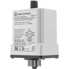 Square D - 0.66 min Delay, DPDT Time Delay Relay - 10 Contact Amp, 110 VDC & 120 VAC - All Tool & Supply