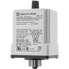 Square D - 0.66 min Delay, DPDT Time Delay Relay - 10 Contact Amp, 110 VDC & 120 VAC - All Tool & Supply