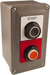 Schneider Electric - 2 Operator, Pushbutton Control Station - Start-Stop (Legend), Momentary Switch, NO/2NC Contact, NEMA 1, 13, 3, 4 - All Tool & Supply