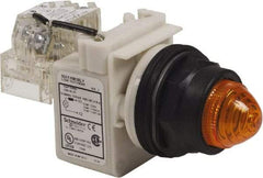 Schneider Electric - 120 V Amber Lens LED Pilot Light - Round Lens, Screw Clamp Connector, 54mm OAL x 42mm Wide, Vibration Resistant - All Tool & Supply