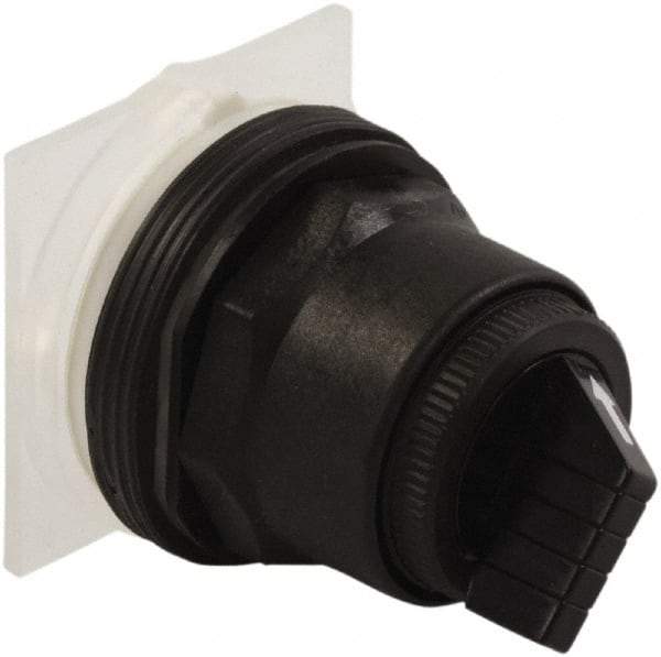 Schneider Electric - 30mm Mount Hole, 2 Position, Knob and Pushbutton Operated, Selector Switch Only - Black, Maintained (MA), without Contact Blocks, Anticorrosive, Weatherproof, Dust and Oil Resistant - All Tool & Supply