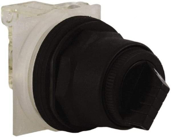 Schneider Electric - 30mm Mount Hole, 2 Position, Knob and Pushbutton Operated, Selector Switch - Black, Maintained (MA), Anticorrosive, Weatherproof, Dust and Oil Resistant - All Tool & Supply