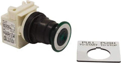 Schneider Electric - 30mm Mount Hole, Extended Straight, Pushbutton Switch Only - Green Pushbutton, Maintained (MA), Momentary (MO) - All Tool & Supply