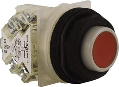 Schneider Electric - 30mm Mount Hole, Extended Straight, Pushbutton Switch with Contact Block - Red Pushbutton, Momentary (MO) - All Tool & Supply