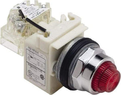 Schneider Electric - 120 V Red Lens LED Press-to-Test Indicating Light - Octagonal Lens, Screw Clamp Connector - All Tool & Supply