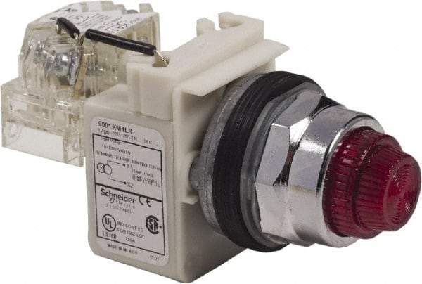 Schneider Electric - 120 VAC Red Lens LED Pilot Light - Round Lens, Screw Clamp Connector - All Tool & Supply