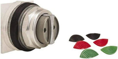 Schneider Electric - 1.18 Inch Mount Hole, Extended Straight, Pushbutton Switch Only - Round, Black, Green and Red Pushbutton, Momentary (MO), Weatherproof, Dust and Oil Resistant - All Tool & Supply