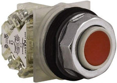 Schneider Electric - 30mm Mount Hole, Extended Straight, Pushbutton Switch with Contact Block - Red Pushbutton, Momentary (MO) - All Tool & Supply