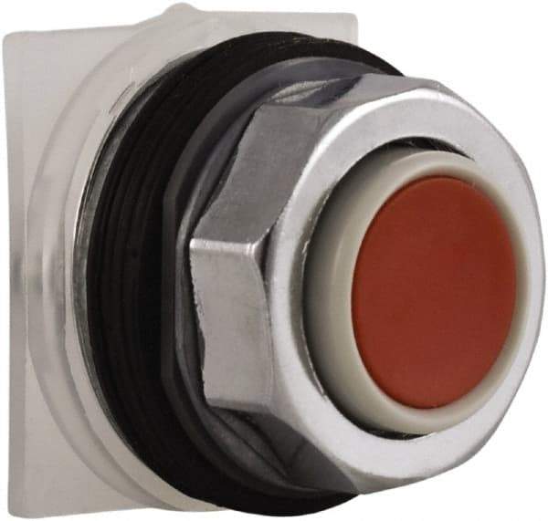 Schneider Electric - 30mm Mount Hole, Extended Straight, Pushbutton Switch Only - Round, Red Pushbutton, Momentary (MO), Weatherproof, Dust and Oil Resistant - All Tool & Supply