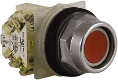 Schneider Electric - 30mm Mount Hole, Extended Straight, Pushbutton Switch with Contact Block - Red Pushbutton, Momentary (MO) - All Tool & Supply