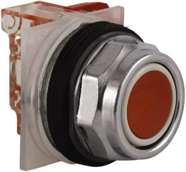 Schneider Electric - 30mm Mount Hole, Extended Straight, Pushbutton Switch with Contact Block - Red Pushbutton, Momentary (MO) - All Tool & Supply