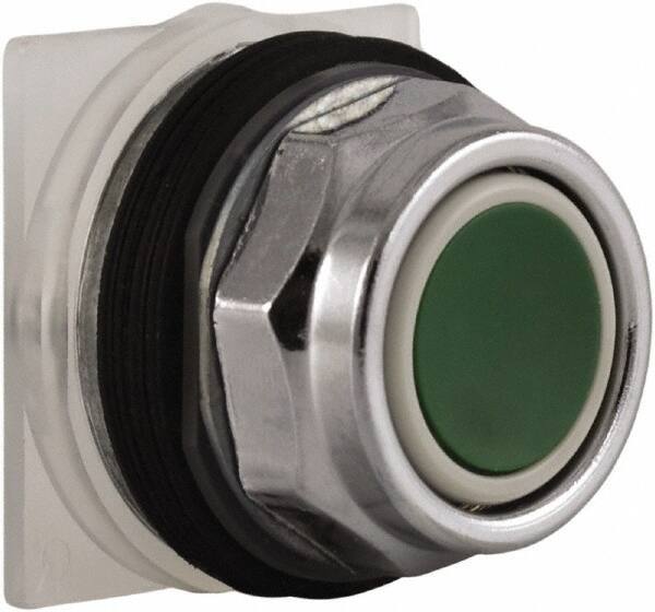 Schneider Electric - 30mm Mount Hole, Extended Straight, Pushbutton Switch Only - Green Pushbutton, Momentary (MO) - All Tool & Supply