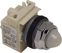 Schneider Electric - 120 V White Lens LED Pilot Light - Round Lens, Screw Clamp Connector - All Tool & Supply