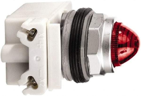 Schneider Electric - 24 V Red Lens LED Pilot Light - Round Lens, Screw Clamp Connector - All Tool & Supply