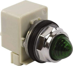 Schneider Electric - 120 V Green Lens Incandescent Pilot Light - Round Lens, Screw Clamp Connector - All Tool & Supply