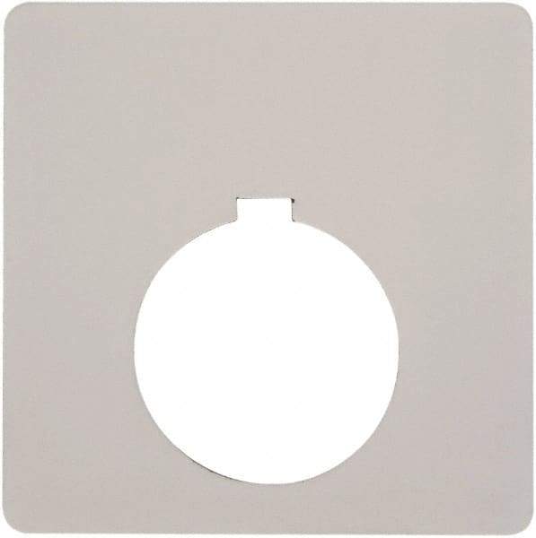 Schneider Electric - Square, Plastic Legend Plate - Blank - White Background, Black Letters, 1.2 Inch Hole Diameter, 2-1/2 Inch Square - All Tool & Supply