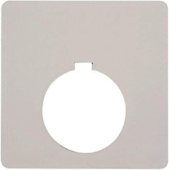 Schneider Electric - Square, Plastic Legend Plate - Blank - White Background, Black Letters, 1.2 Inch Hole Diameter, 2-1/2 Inch Square - All Tool & Supply