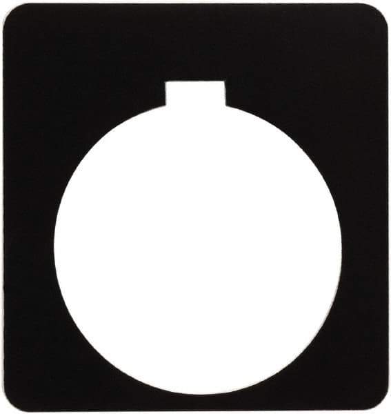 Schneider Electric - Square, Plastic Legend Plate - Blank - Black Background, White Letters, 1.2 Inch Hole Diameter, 1-3/4 Inch Square - All Tool & Supply