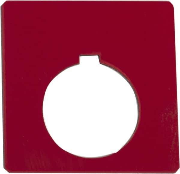 Schneider Electric - Square, Plastic Legend Plate - Blank - Red Background, Black Letters, 1.2 Inch Hole Diameter, 2-1/4 Inch Square - All Tool & Supply