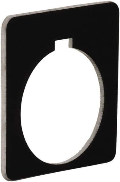 Schneider Electric - Square, Plastic Legend Plate - Blank - Black Background, 30mm Hole Diameter, 57 Inch Square - All Tool & Supply