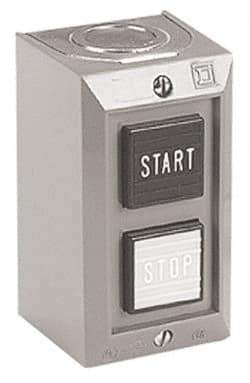 Schneider Electric - 2 Operator, Projecting Pushbutton Control Station - Start, Stop (Legend), Maintained Switch, 2NO Contact, NEMA 1 - All Tool & Supply