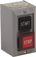 Schneider Electric - 2 Operator, Projecting Pushbutton Control Station - Start, Stop (Legend), Momentary Switch, NO/NC Contact, NEMA 1 - All Tool & Supply