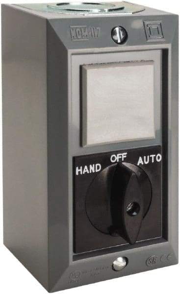 Schneider Electric - 1 Operator, Projecting Pushbutton Control Station - Auto, Hand, Off (Legend), Maintained Switch, 2NO Contact, NEMA 1 - All Tool & Supply