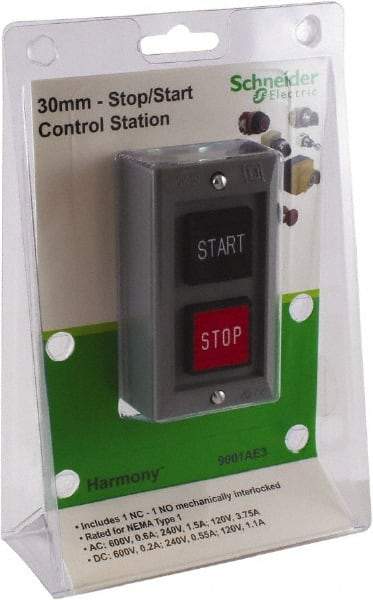 Schneider Electric - 30mm Mount Hole, Extended Straight, Pushbutton Switch - All Tool & Supply