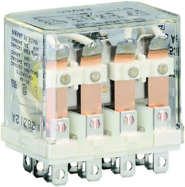 Square D - Electromechanical Plug-in General Purpose Relay - 10 Amp at 250 VAC, 4PDT, 24 VDC - All Tool & Supply