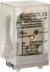 Square D - 1/2 hp at 240 Volt & 1/3 hp at 120 Volt, Square Electromechanical Spade General Purpose Relay - 10 Amp at 240 VAC, DPDT, 240 VAC at 50/60 Hz - All Tool & Supply