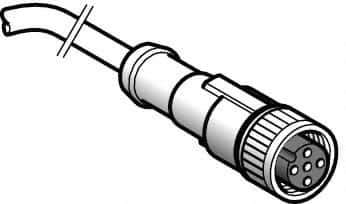 Telemecanique Sensors - 4 Amp, M12 4 Pin Female Straight Cordset Sensor and Receptacle - 250 VAC, 300 VDC, 10m Cable Length, IP67 Ingress Rating - All Tool & Supply