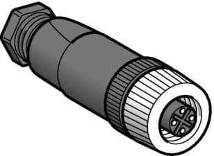 Telemecanique Sensors - 3 Amp, M12 4 Pin Female Straight Field Attachable Connector Sensor and Receptacle - 125 VAC, 150 VDC, IP67 Ingress Rating - All Tool & Supply