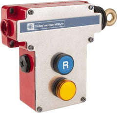 Telemecanique Sensors - 10 Amp, 2NO/2NC Configuration, Right Hand Operation, Rope Operated Limit Switch - Pushbutton Reset, Cable Pull, Pilot Light Indicator, 300 VAC - All Tool & Supply