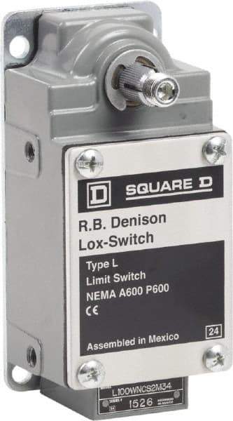 Square D - DPST, 2NC, 600 Volt Screw Terminal, Rotary Spring Return Actuator, General Purpose Limit Switch - 1, 2, 4, 12, 13 NEMA Rating, IP67 IPR Rating - All Tool & Supply