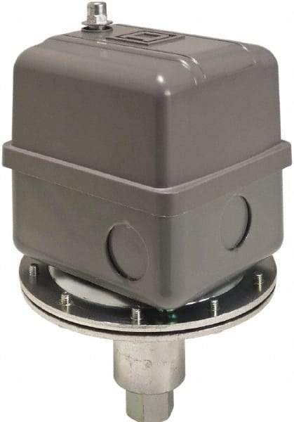 Square D - 1 NEMA Rated, DPST, 100 psi, Vacuum Switch Pressure and Level Switch - Adjustable Pressure, 575 VAC, 1/4 Inch Connector, For Use with 9036GG Float Switches, Vacuum Heating Pumps - All Tool & Supply