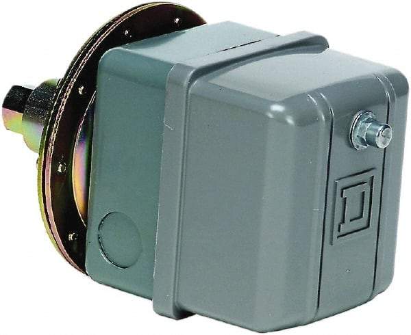 Square D - 1 NEMA Rated, DPST, 3 inHg to 8 inHg, Vacuum Switch Pressure and Level Switch - Adjustable Pressure, 480 VAC, Screw Terminal - All Tool & Supply