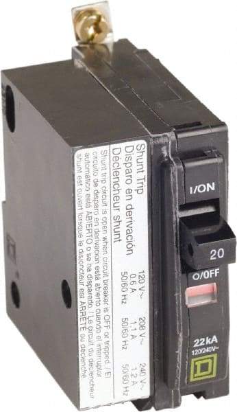 Square D - 20 Amp, 240 VAC, 1 Pole, Bolt On Miniature Circuit Breaker - 14-8 AWG - All Tool & Supply